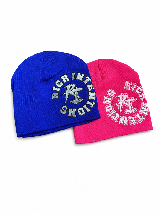 Blue N' Pink Print Beanies